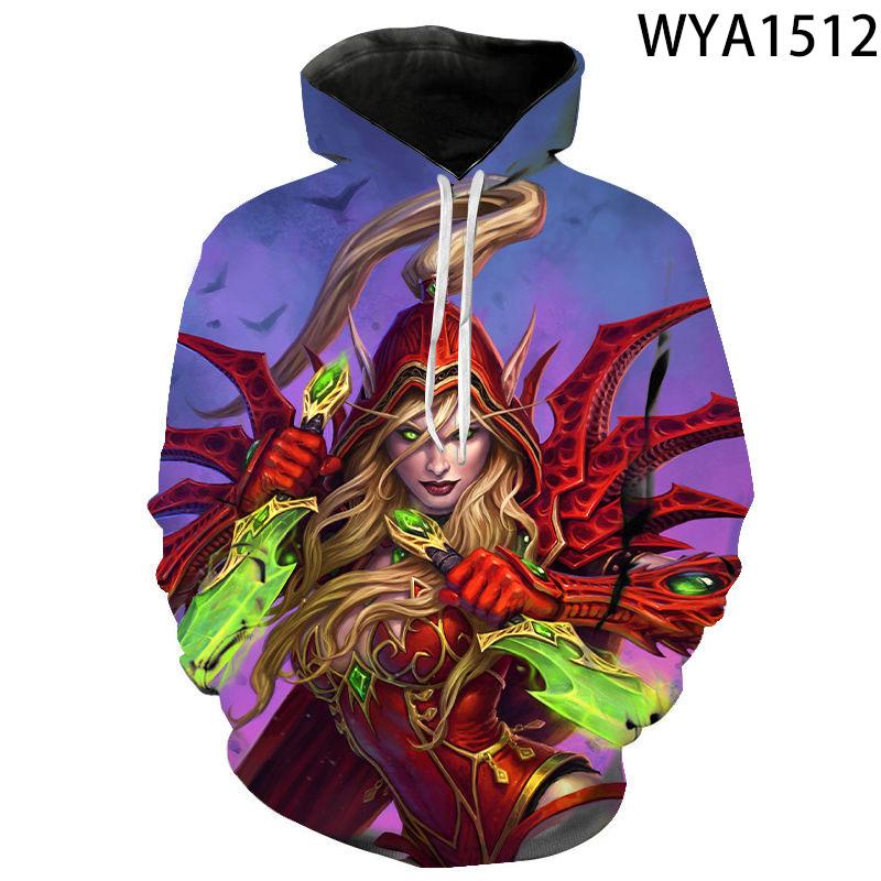 

Весенне-осенние игры Warcraft, мужские и женские толстовки с 3D принтом, модная уличная одежда, повседневные мужские толстовки с длинными рукавами, негабаритные топы XL