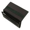Helena Men's Slim Flap Long Wallet, 0740 Tenerezza Leather, [06] Green x Charcoal