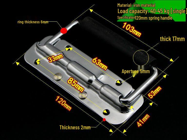 304 Stainless Steel Spring Loaded Folding Handle for Wooden Toolbox