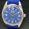 USED HMT PILOT AUTHENTIC INDIAN MENS MANUAL WINDING BLUE DIAL WATCH A430100-2 R101-a430100