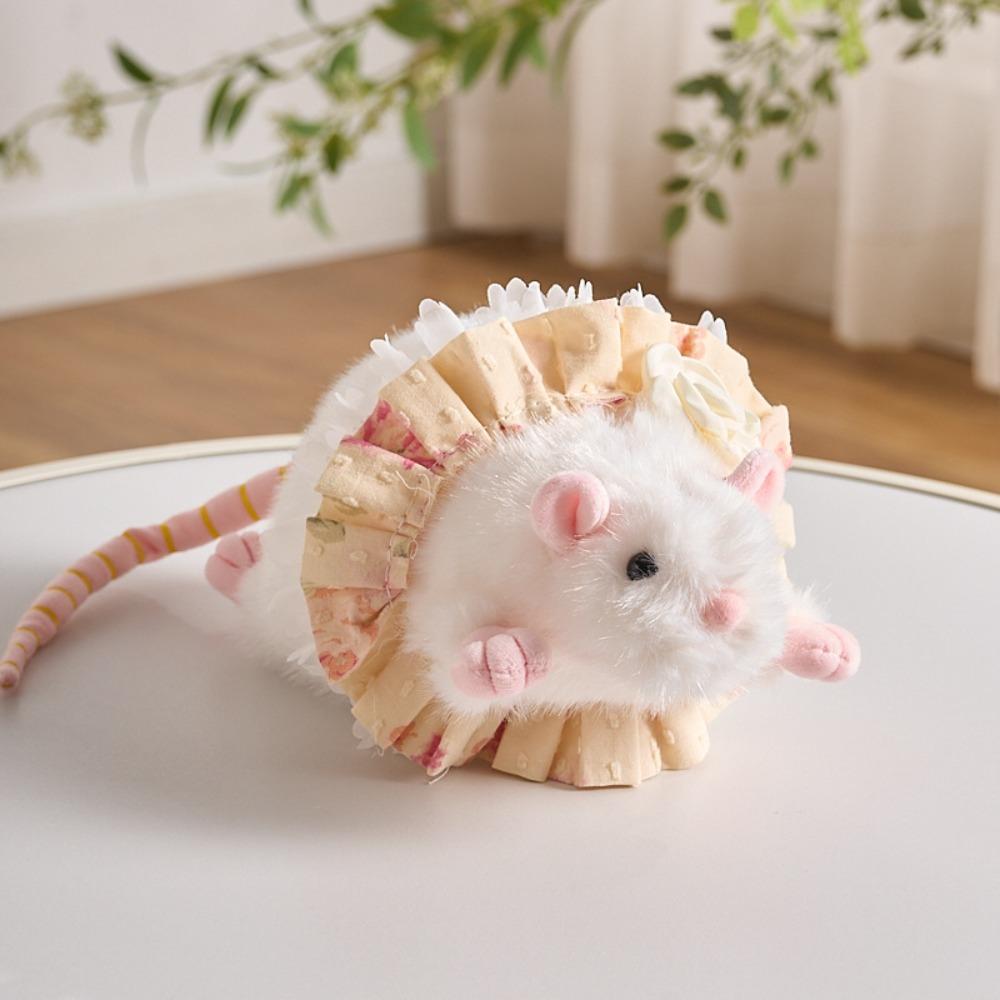 Floral Dress Fluffy Mouse Stuffed Simulation Stuffed Rat Creative Plush Mouse Doll Kids Toy