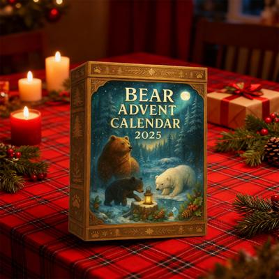 Björn Adventskalender 2025 24 Akryl Björn Ornament Set 24 Dagar Nedräkning till Jul Hängande Dekoration Samlarobjekt Julklapp till Barn Vuxna