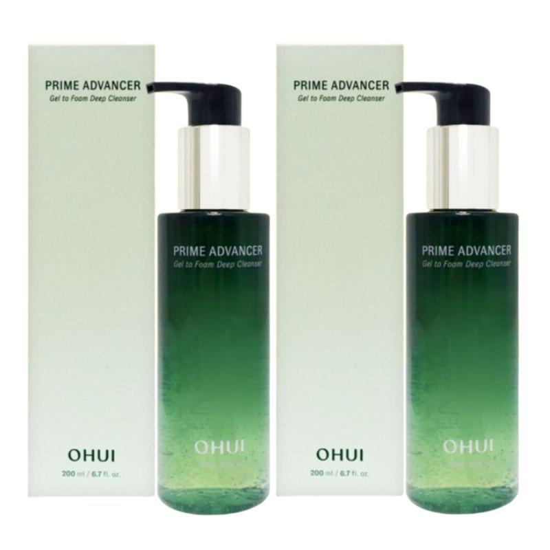 OHUI Prime Advancer Gel to Foam Deep Cleanser 200ml | pH-Balanced Face Wash for Deep Pore Cleansing | Korean Skincare Cleanser