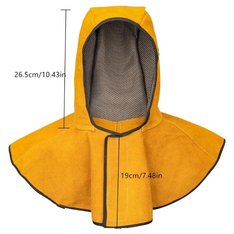 1PC Washable Windproof Welding Hood Retardant Heat Cowhide Breathable Welding Shawl Hat Scald Proof Dustproof