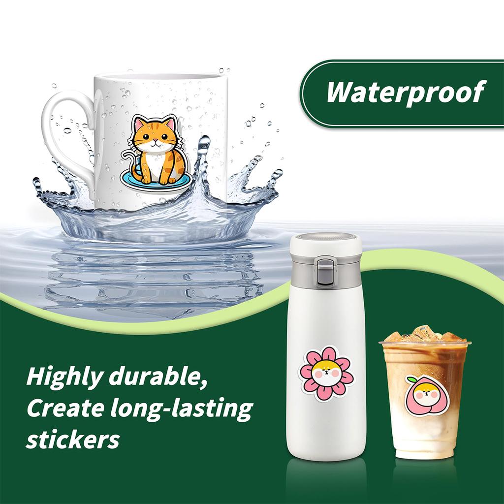 80 Sheets Clear Sticker Paper For Inkjet Printer - Glossy Printable Vinyl Sticker Paper Decal