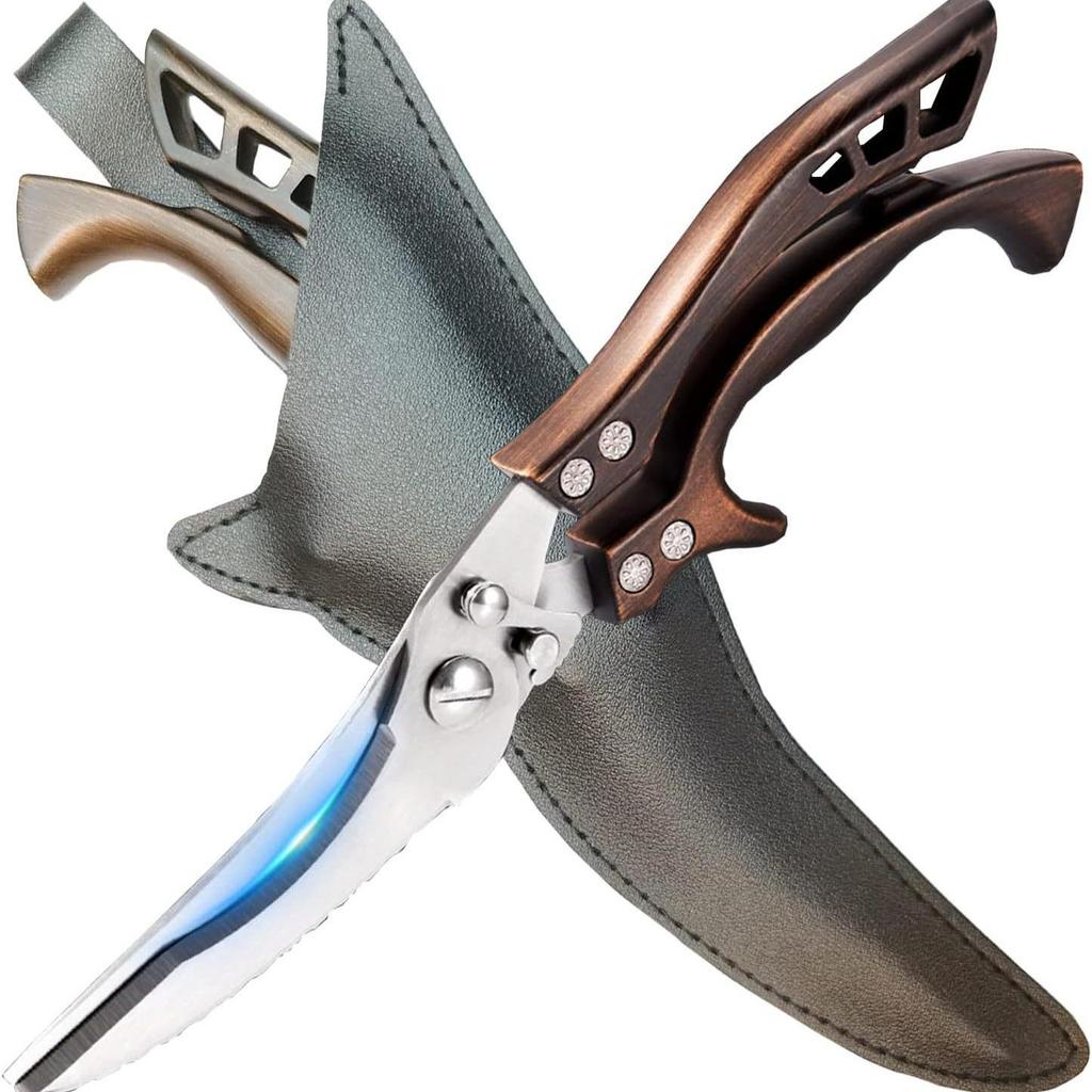 Multi-Functional Kitchen Scissors for Chicken, Fish, and BBQ with Rebound Action