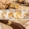 Luxury Gold Color Starfish Cuff Bracelet for Women Chunky Statement Open Bangle Summer Beach Vacation Jewelry Accessories