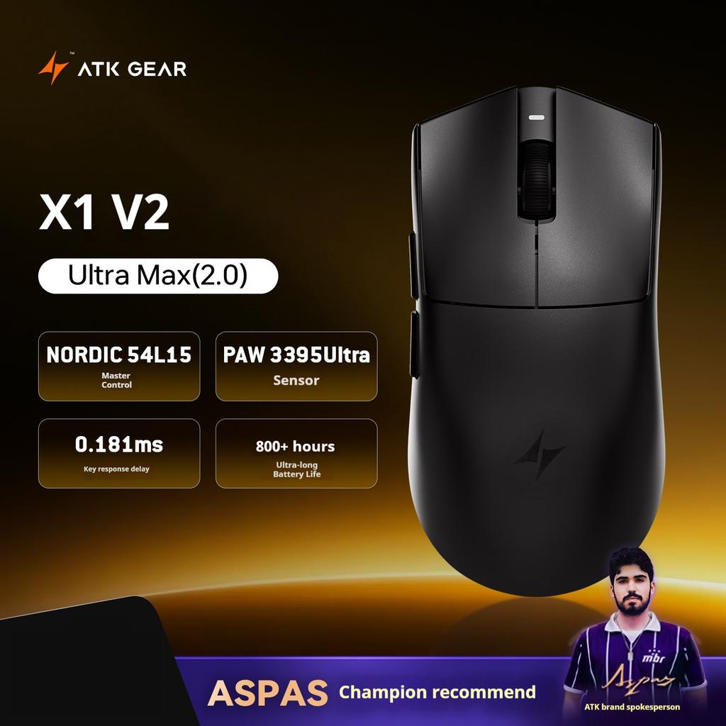 ATK X1 V2 Ultimate 2.0 Mouse Wireless Paw3950 Utrla 54g Lightweight 750ips 0.163ms Low Latency 650ips Gamer New Accessory Gifts