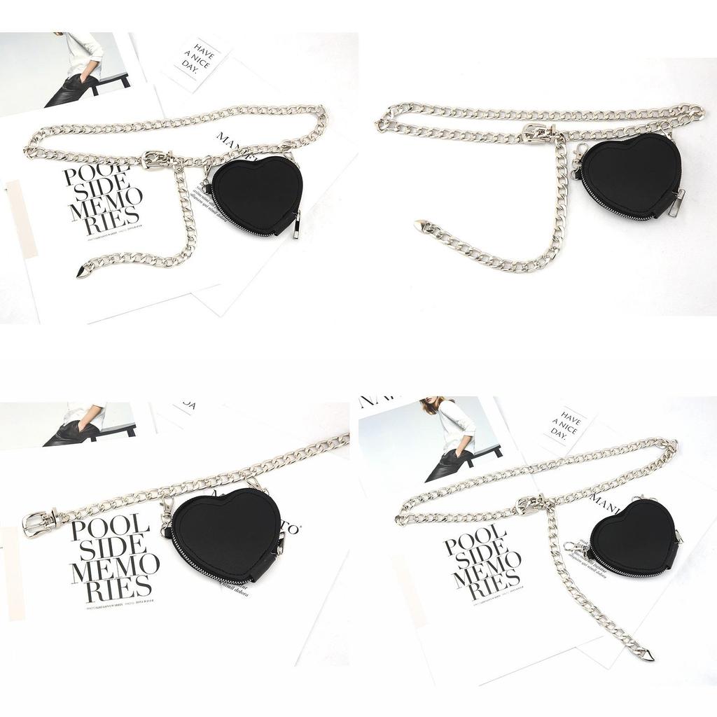 Fashion Metal Women Waist Chain With Detachable Heart Shaped Bag Pendant For Women Casual Use