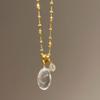 Inspiration design Elliptical Bubble Sparkling Diamonds Necklace Light Luxury Ice Transparent Crystal Pendant Banquet