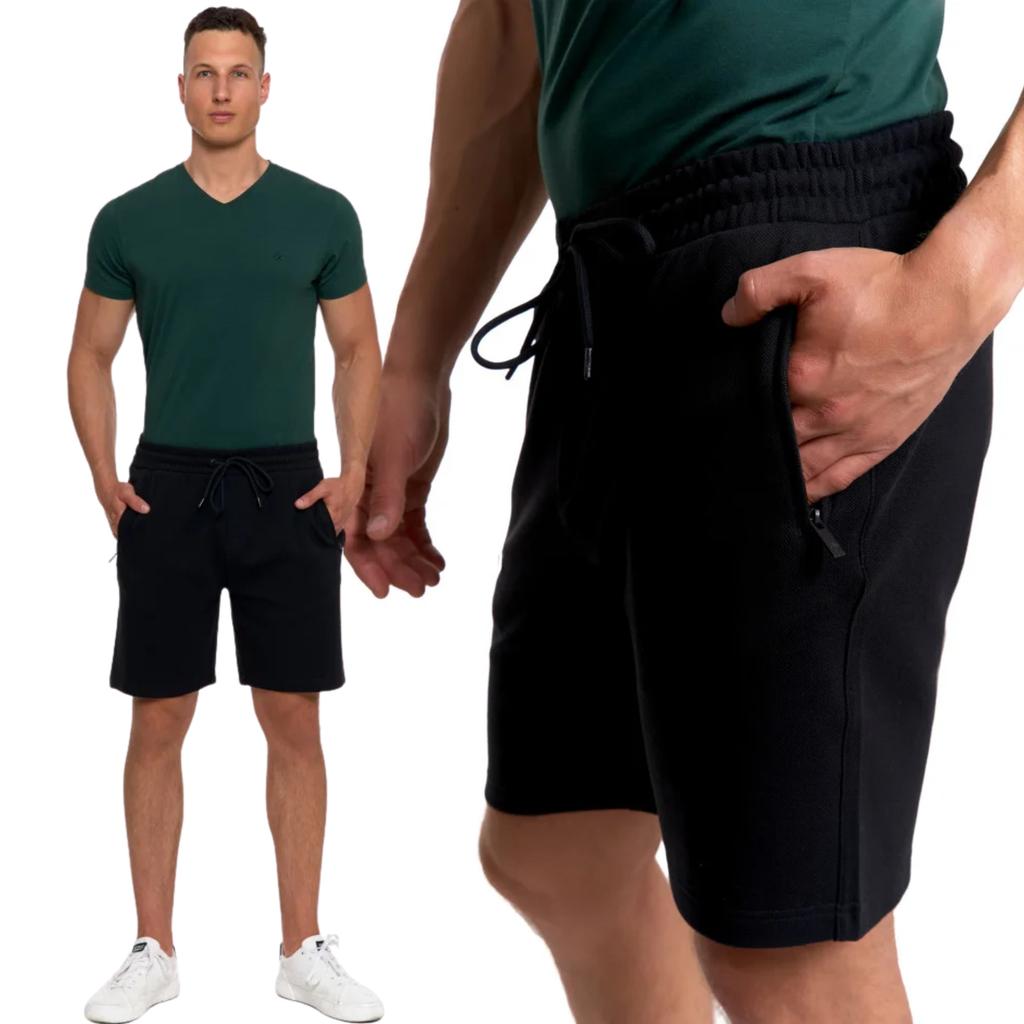 Men's Shorts with Zipper Pockets and Elastic Waist Summer MORAJ XL BLACK