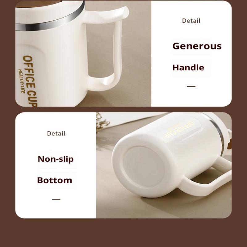 304 Edelstahl Kaffeetasse mit Löffel Doppelwandige Thermische Edelstahl Kaltwassergetränke Tumbler Tee Milch Tasse