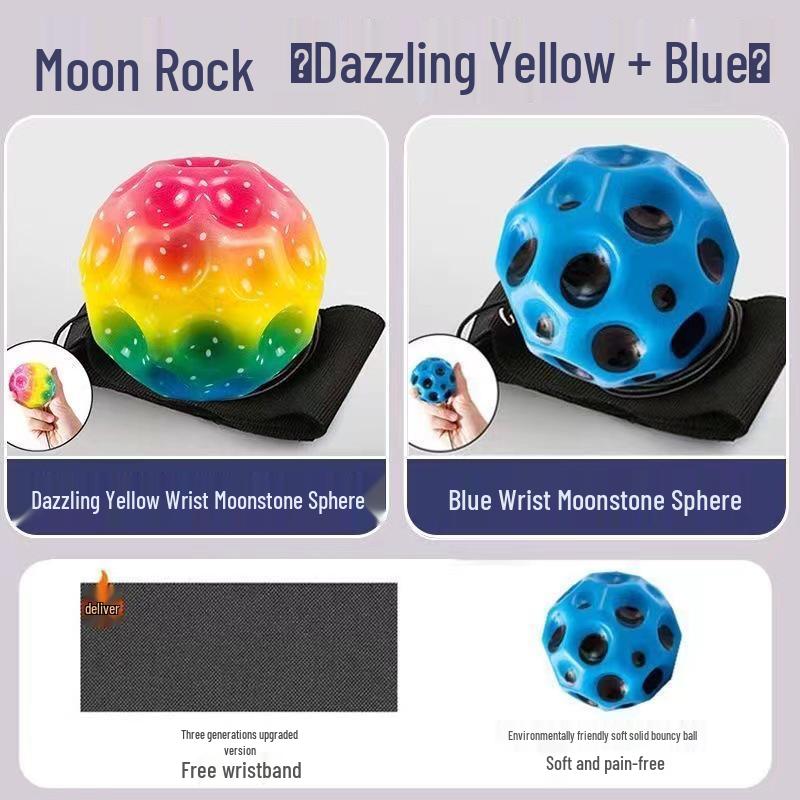 Moonstone Elastic Wrist Ball - PU Foam Reaction Exercise Toy