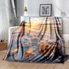 Multiple Sizes Beach Shells At Sunset Print Adult Children Warm Blankets Home Travel Car Soft and Comfortable Luxury Gifts