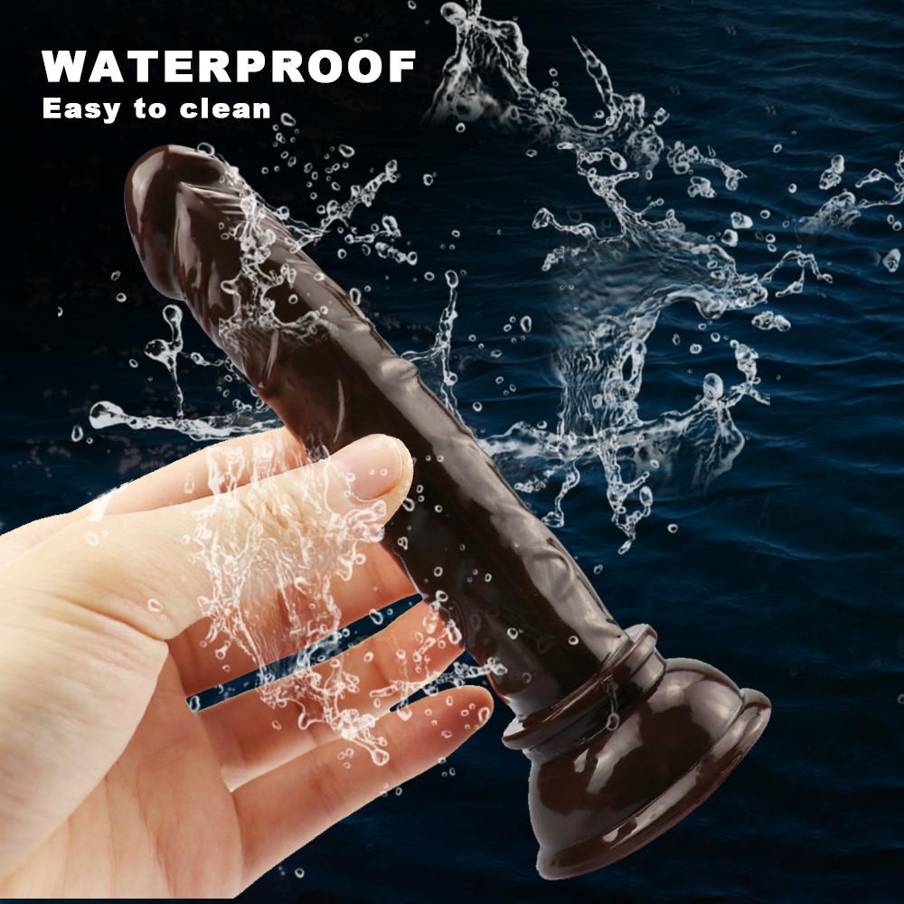 Brown Mini Realistic Flesh Silicone Dildo Strong Suction Cup G Spot Masturbator Anal Insert Plug Flexible Pussy Penis Sex Toy