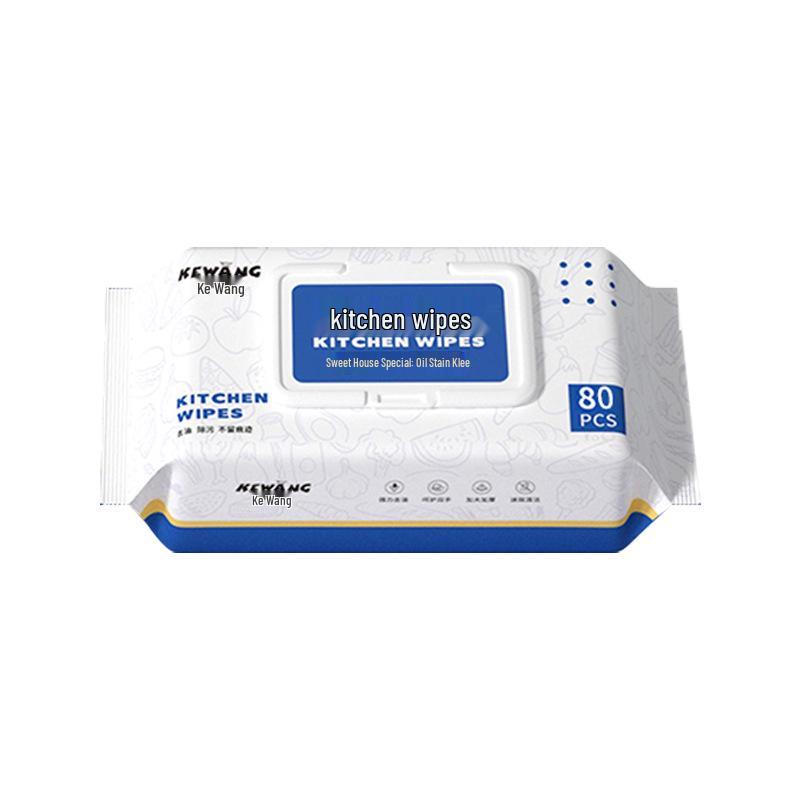 80-Count Large Kitchen Wet Wipes for Oil Stain Removal