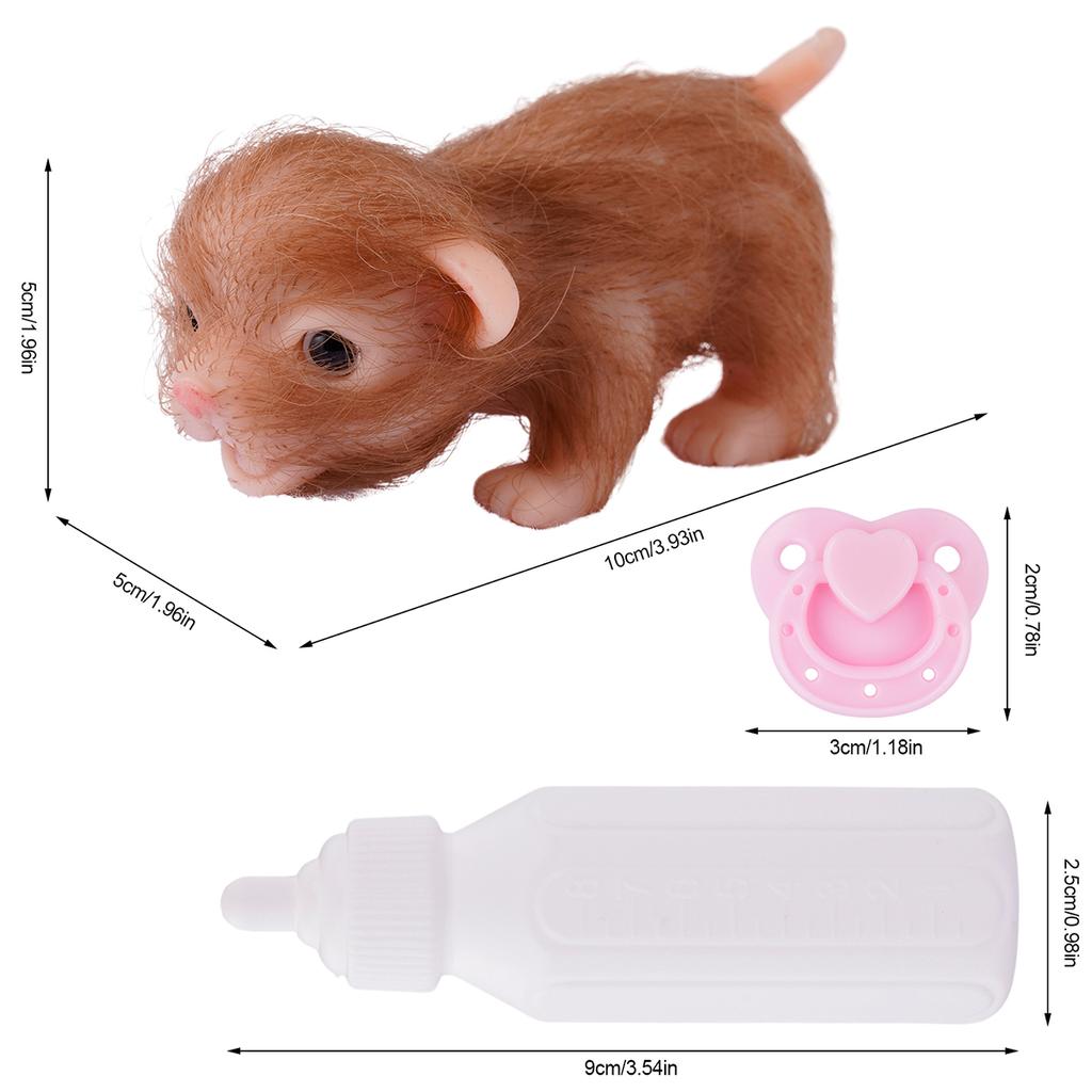 Lifelike Reborn Puppy/Piggy Doll Soft Silicone Mini Doggy/Pig Doll Toys with Feeding Bottle Accessories Kids Christmas Doll Gift