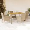 VidaXL Garden Dining Set and Cushions 5pcs Beige Rattan Acacia, Outdoor Dining Set, Furniture of 3278683