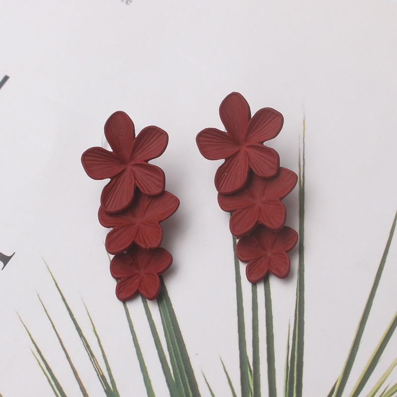 Koreanische Neue Doppel-schichten Blume Tropfen Ohrringe für Damen Übertrieben Frauen Floral Ohrringe Modeschmuck aretes de mujer