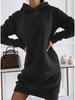 2025 Autumn/Winter Women's Solid Color Hooded Streetwear Loose Sweatshirt