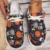 Plus Size Spring and Autumn New Casual Single Shoes Women's Halloween Pumpkin Ghost Skull Women's Single Shoes