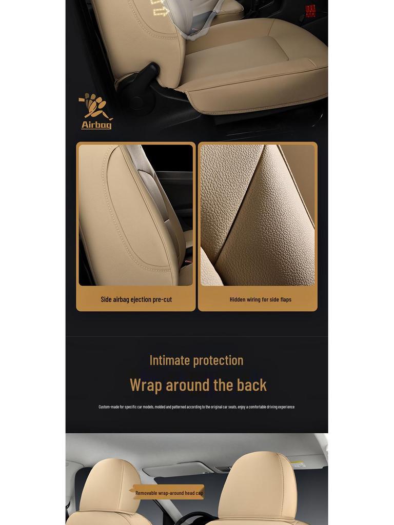 Five-Seat Full Coverage Leather Car Seat Cover for Santana Hao Na - Universal Fit for All Seasons.
