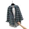 Plaid Shirt Women's Spring and Autumn Korean Version Loose Long-sleeved Brushed Retro Student Shirt Loose Jacket