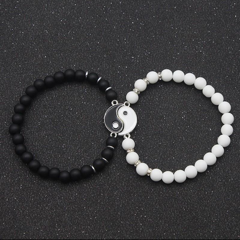 Alloy Tai Chi Bagua Hand-Woven Couple Bracelet Set