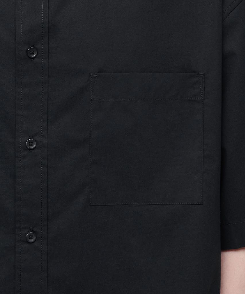 MUSINSA STANDARD Oversized Poplin Short Sleeve Shirt [Black]