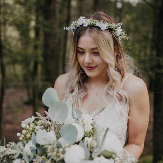 Bridal Flower Crown Fairy Style Flower Crown Artificial Flowers Eucalyptus Leaf Chaplet Head Wreath for Weddings Beach Vacation Photo Props