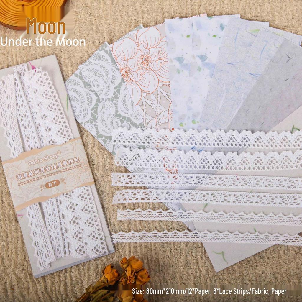 RetroStory Romantic Lace Trim Collage & Journaling Base Decoration Pack for Ita Bag