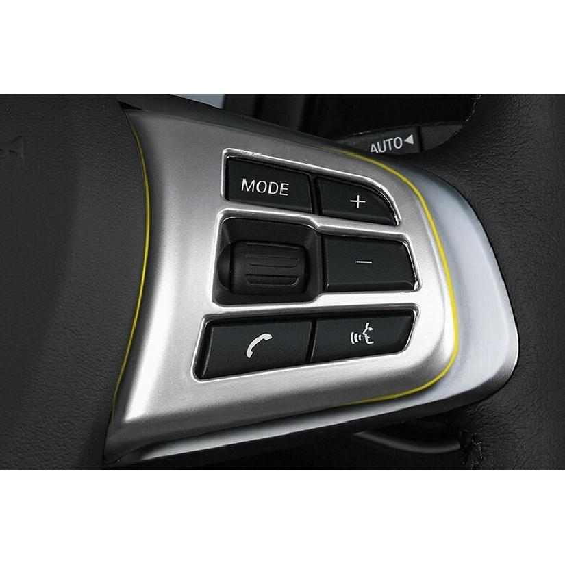 For BMW X1 F48 2016-2022 2022 ABS Silver Front Steering Wheel Frame Cover Trim