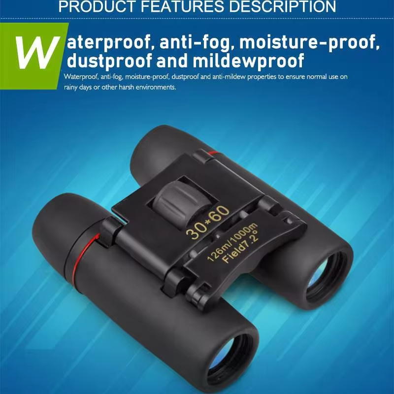 Professional 30x60 Binoculars Hd Night Vision Fmc Coated Shockproof Portable Foldable Bird Watching Camping Travel Telescope