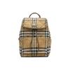 Horseshoe Check Decorated D-Ring Nylon Backpack Unisex Backpack Beige 81153961