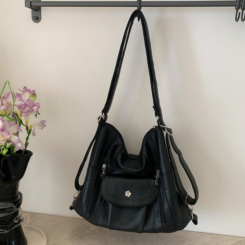 Geantă de mână vintage din piele PU Capacitate Mare Geantă de umăr Simplă Y2K Geantă crossbody de agrement Rucsac pentru Călătorie Cumpărături Muncă Întâlnire