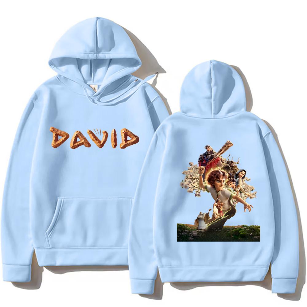 DAVID Film Hoodies Film Grafik Sweatshirts Trendige Pullover Anime Print Langarm Lässig Locker Streetwear