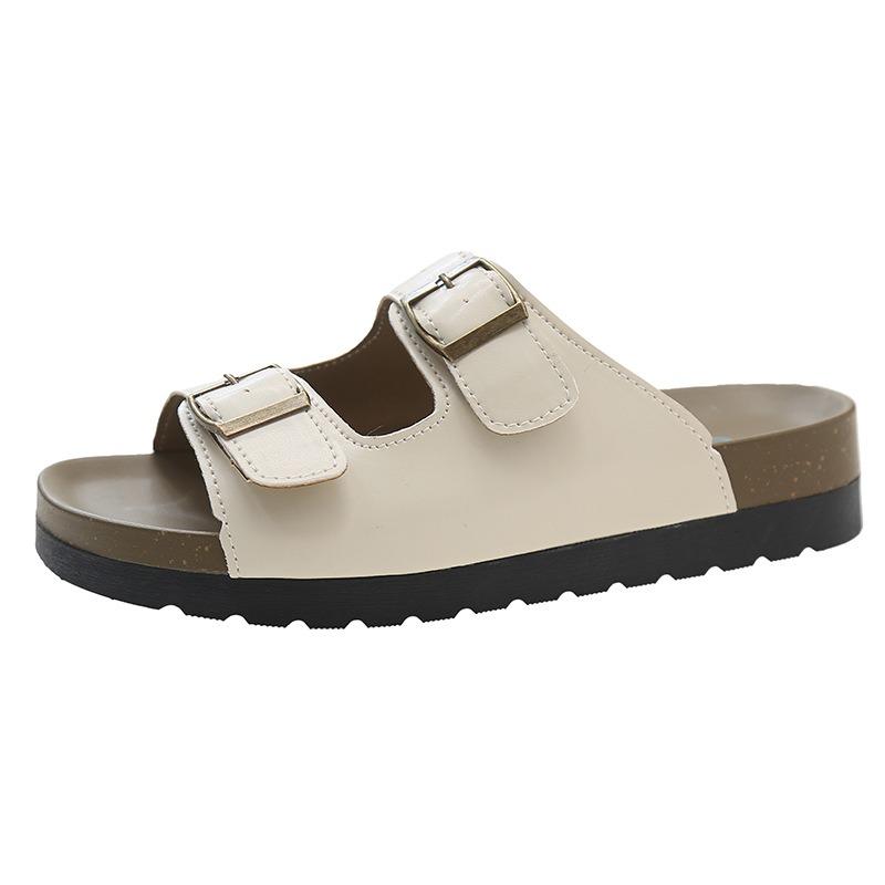 Thick-soled slippers women's summer wear new retro casual beach one-word cool slippers