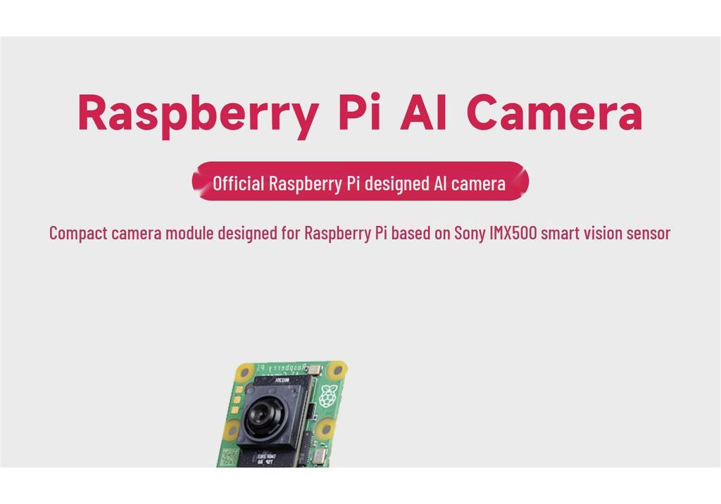Raspberry Pi HD 12MP IMX500 Smart Vision Sensor, 78.3° FOV