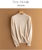 Women's Pure Cashmere Seamless Knit Sweater, Autumn/Winter Half-High Neck, Long Sleeve Base Layer