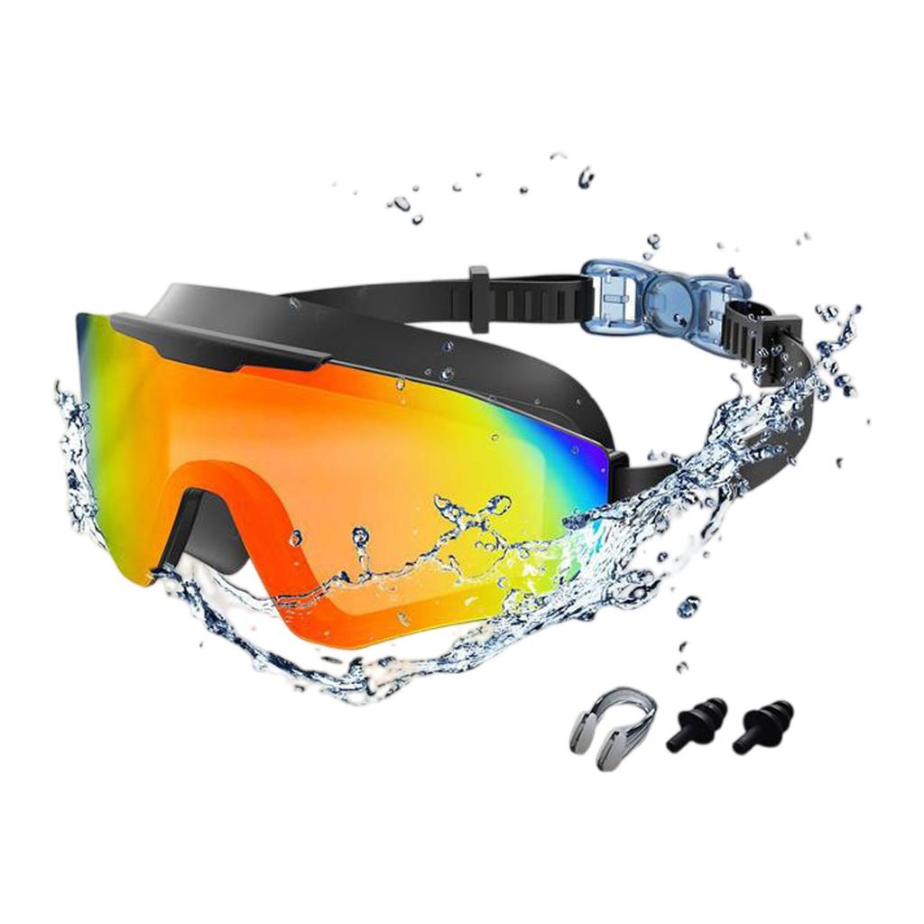 Okulary Pływackie z Dużym Polem Widzenia, Wysokiej Rozdzielczości, Przeciwmgielne i Wodoodporne, Okulary Pływackie dla Dorosłych z Dużą Oprawką