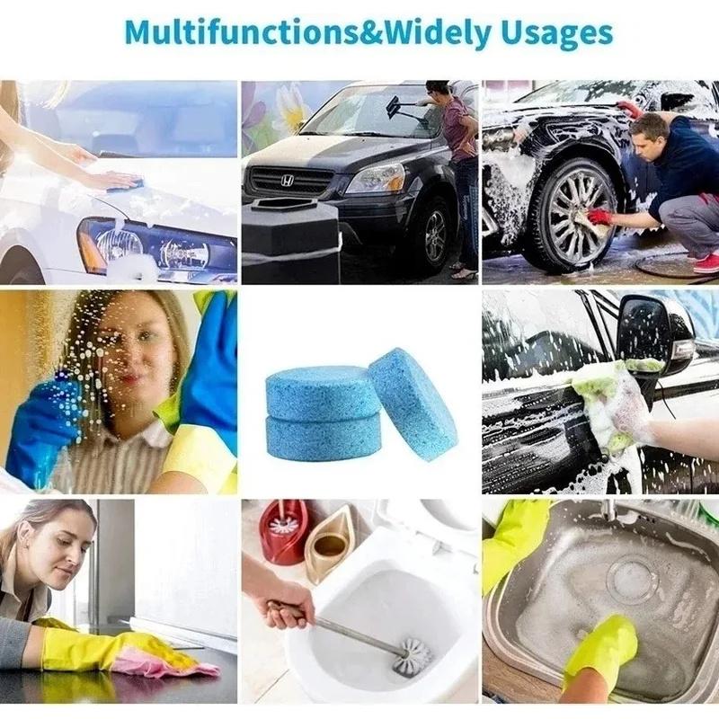 Car Windshield Glass Concentrated Washer Tablets Car Effervescent Washer Fluid Wiper Glass Solid Cleaning Tablets for Car Window