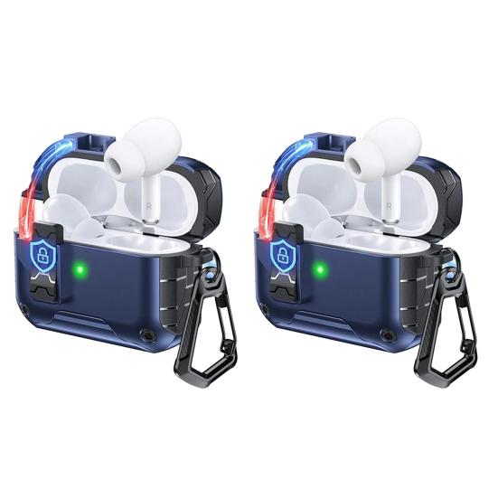 2Pcs Earbud Protective Case for AirPods Pro 3 Charging Case Shockproof Wireless Earphone Cover Protector Shell Skin with Safety Lock Phone Holder