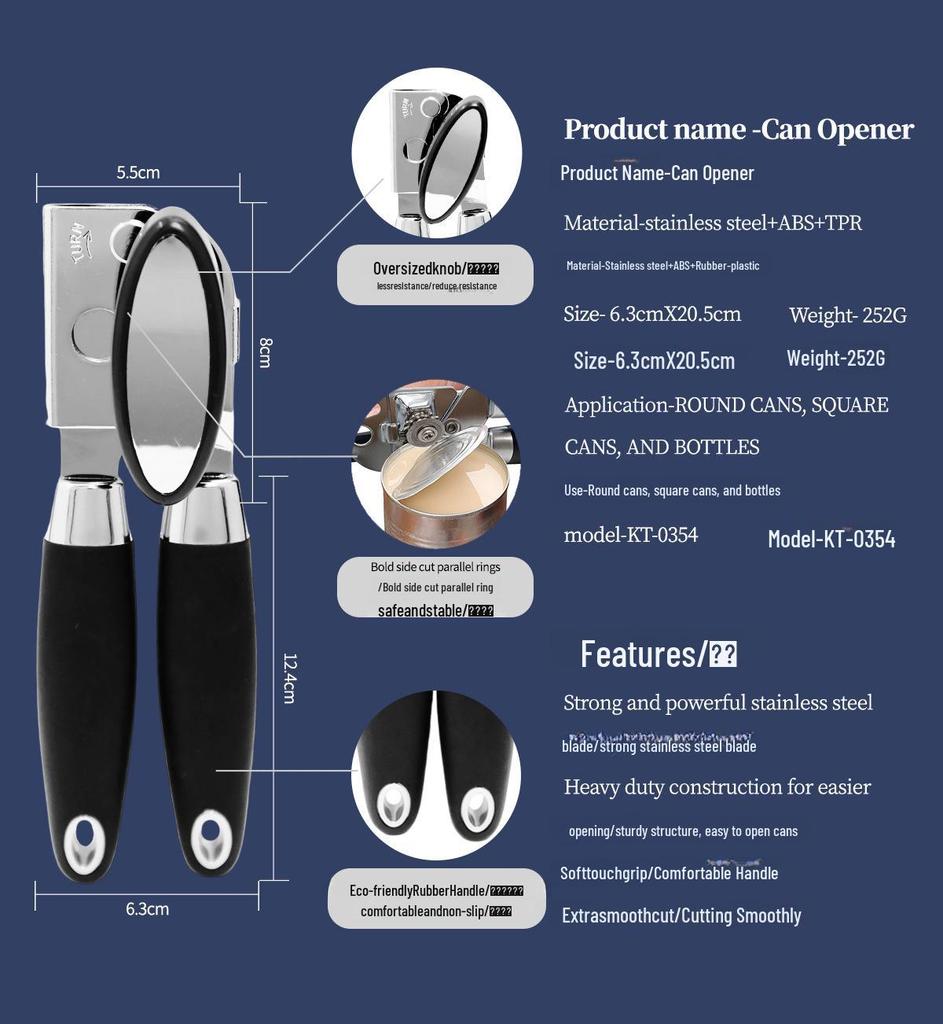 Spot Stainless Steel Manual Can & Beer Opener - Multifunctional Kitchen Gadget