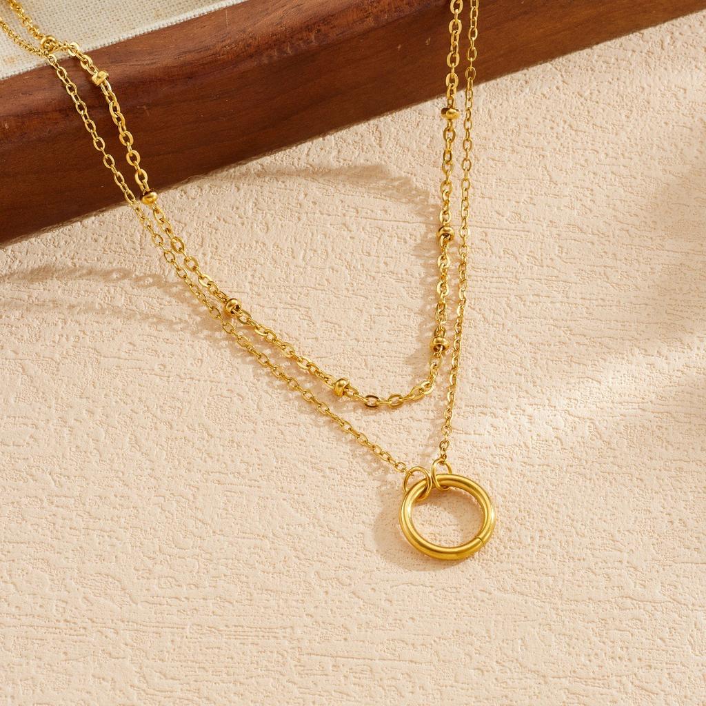 Vergoldete mehrschichtige Kreis-Anhänger-Kette