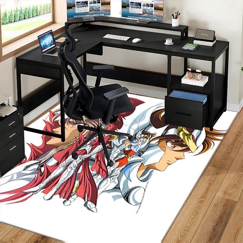 1pc Saint Seiya Anime Cartoon Design Office Chair Mat, Non-Slip Carpet for Home Decor, Suitable for All Seasons - Perfect Gift for Fans!T066