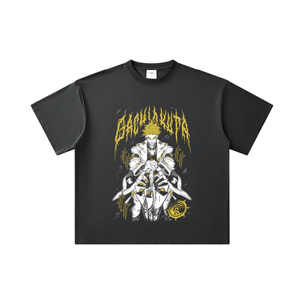 260 GSM Doppelgarn 32er Zähl Garn 100% Baumwolle Gachiakuta V3 Enjin Druck Unisex Schweres Baumwoll T-Shirt