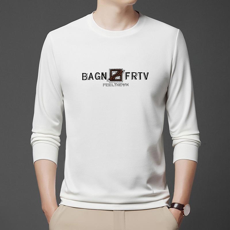 Весна и осень новый повседневный мужской свитер молодежный корейский стиль модный принтованный круглый вырез длинный рукав футболка M