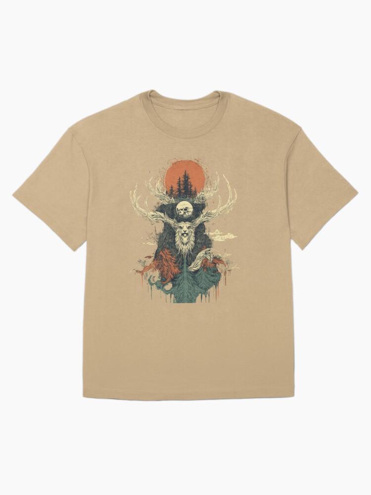 Sons of the Forest Perun and the Sacred Deer: A Mystical Slavic Tribute Oversized Unisex T-Shirt