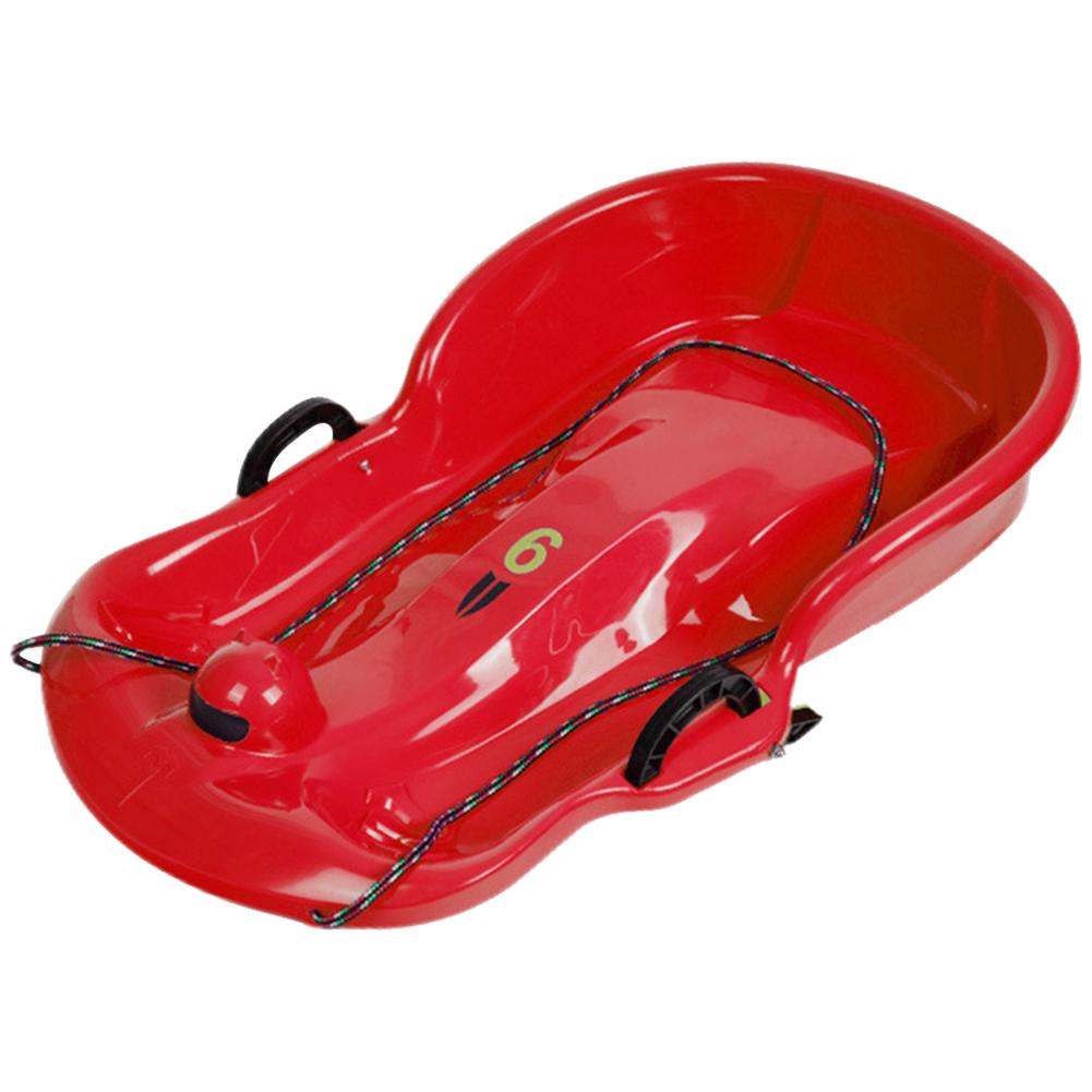 Plastic Snow Sled Snow Speeder Sled With Pull Rope Kid Downhill Sprinter Toboggan Snow Sled Solid Snow Sled for Winter Sport