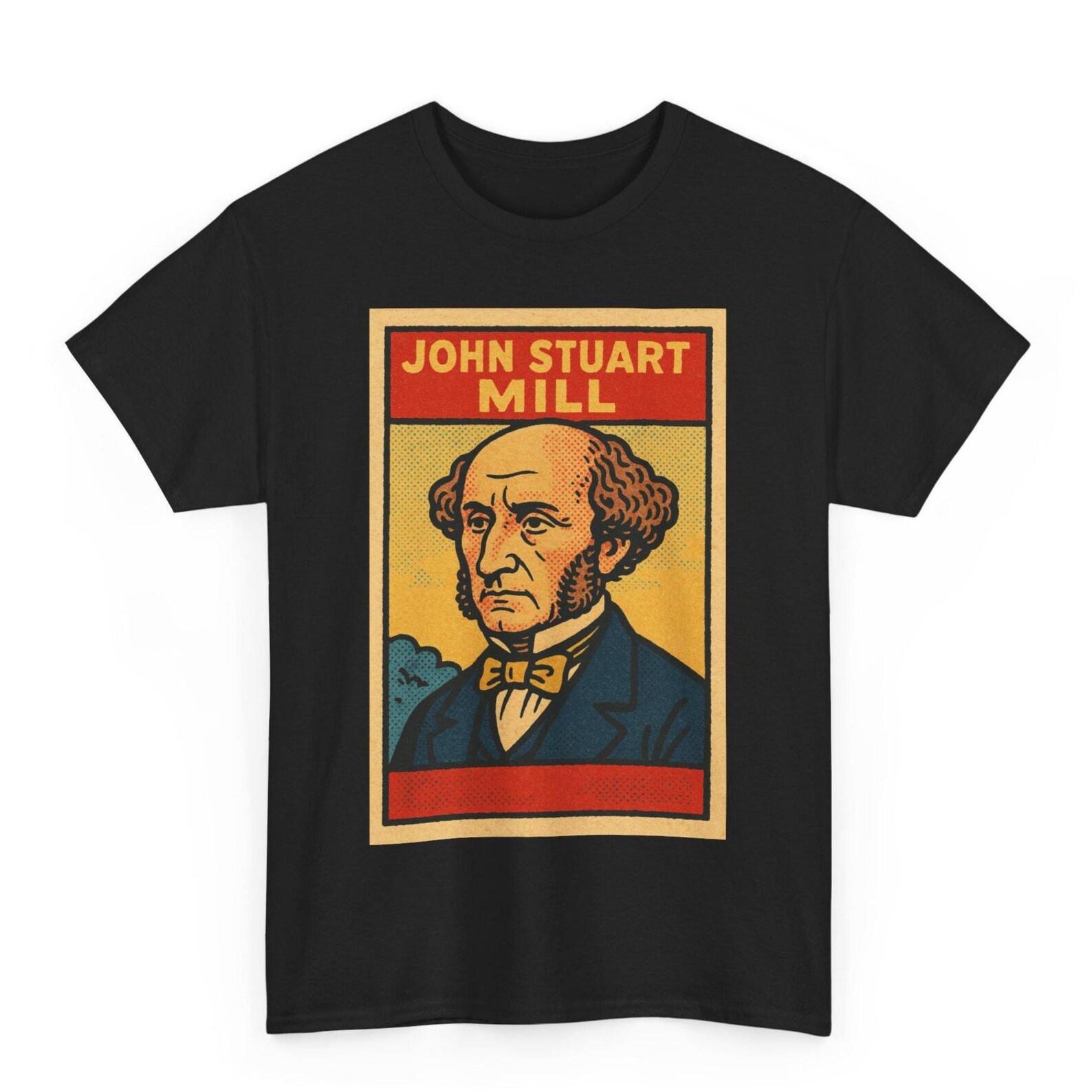 John Stuart Mill T-Shirt: Retro Comic Philosopher Graphic Tee S